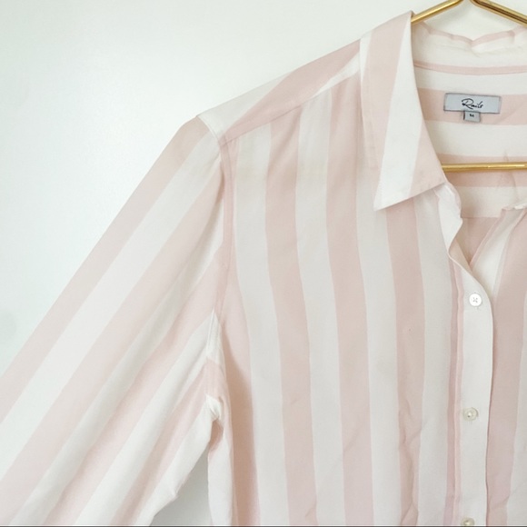 Striped pink button down Rails Kate peony light pink and white striped blouse - Picture 7 of 10
